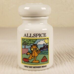 Vintage Danbury Mint 1994 Garfield Ceramic Spice Jar with Lid - All Spice